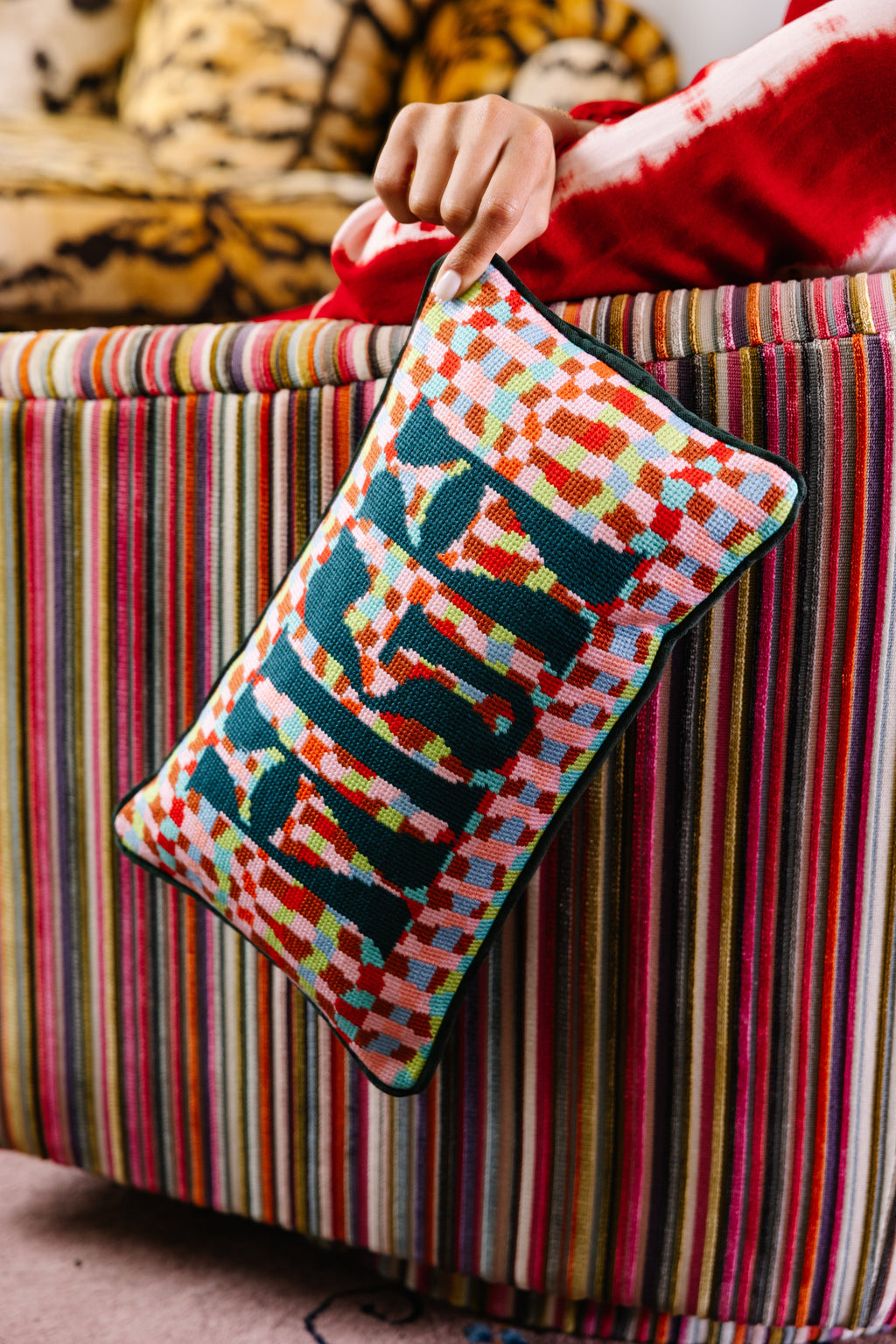 High Needlepoint Pillow