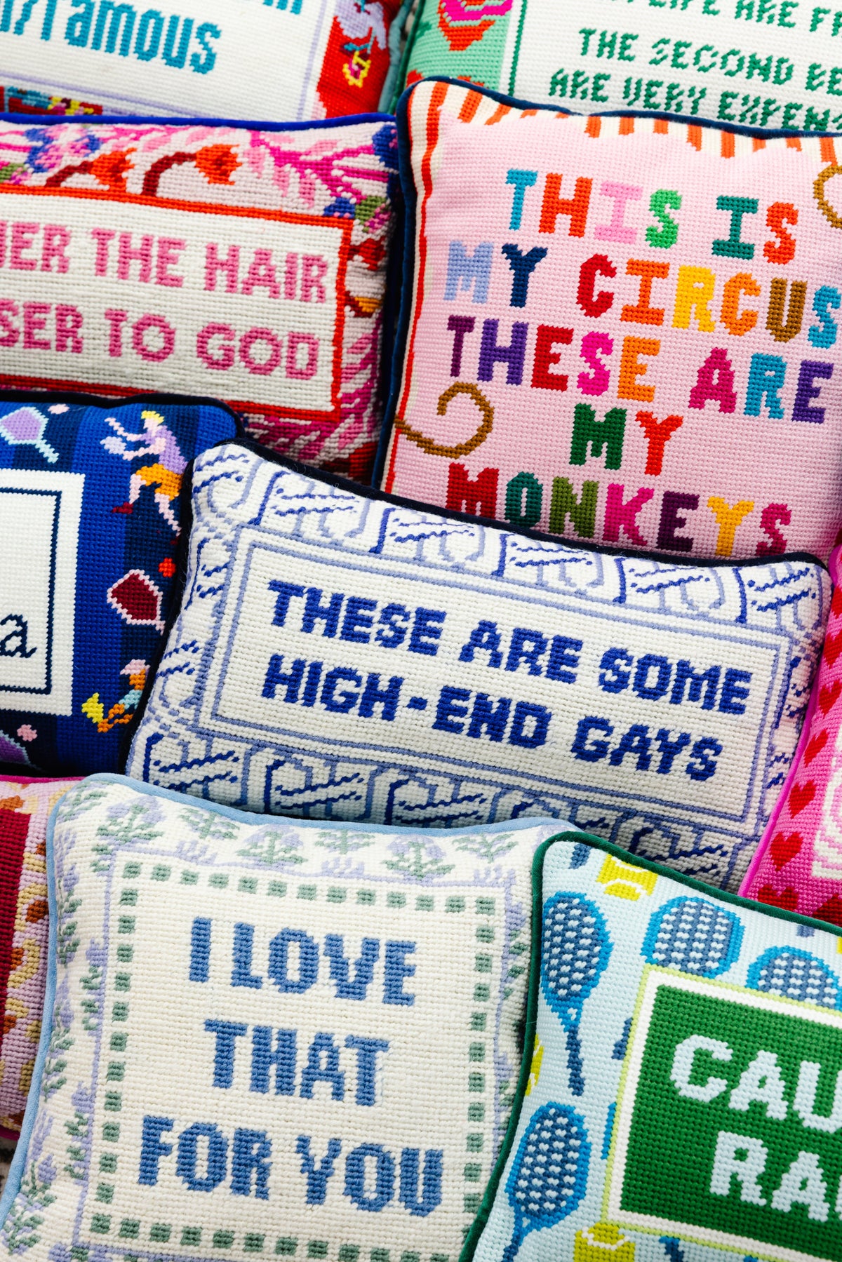 High-End Gays Needlepoint Pillow