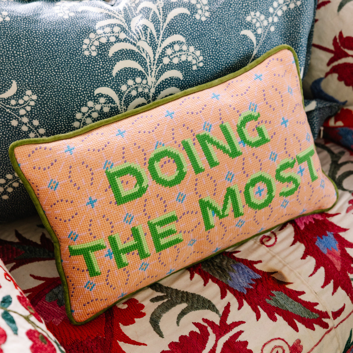 Doing the Most Needlepoint Pillow