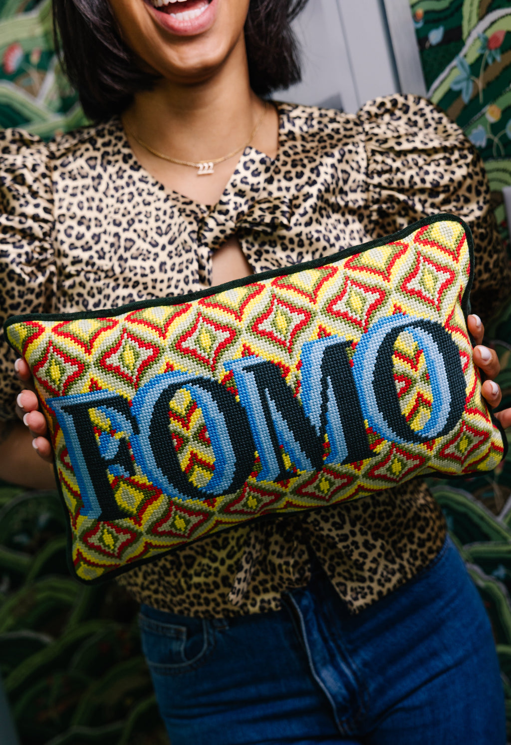 FOMO Needlepoint Pillow