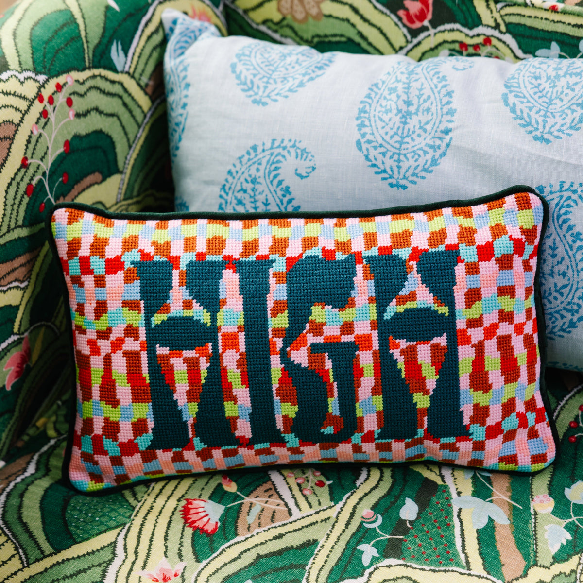 High Needlepoint Pillow