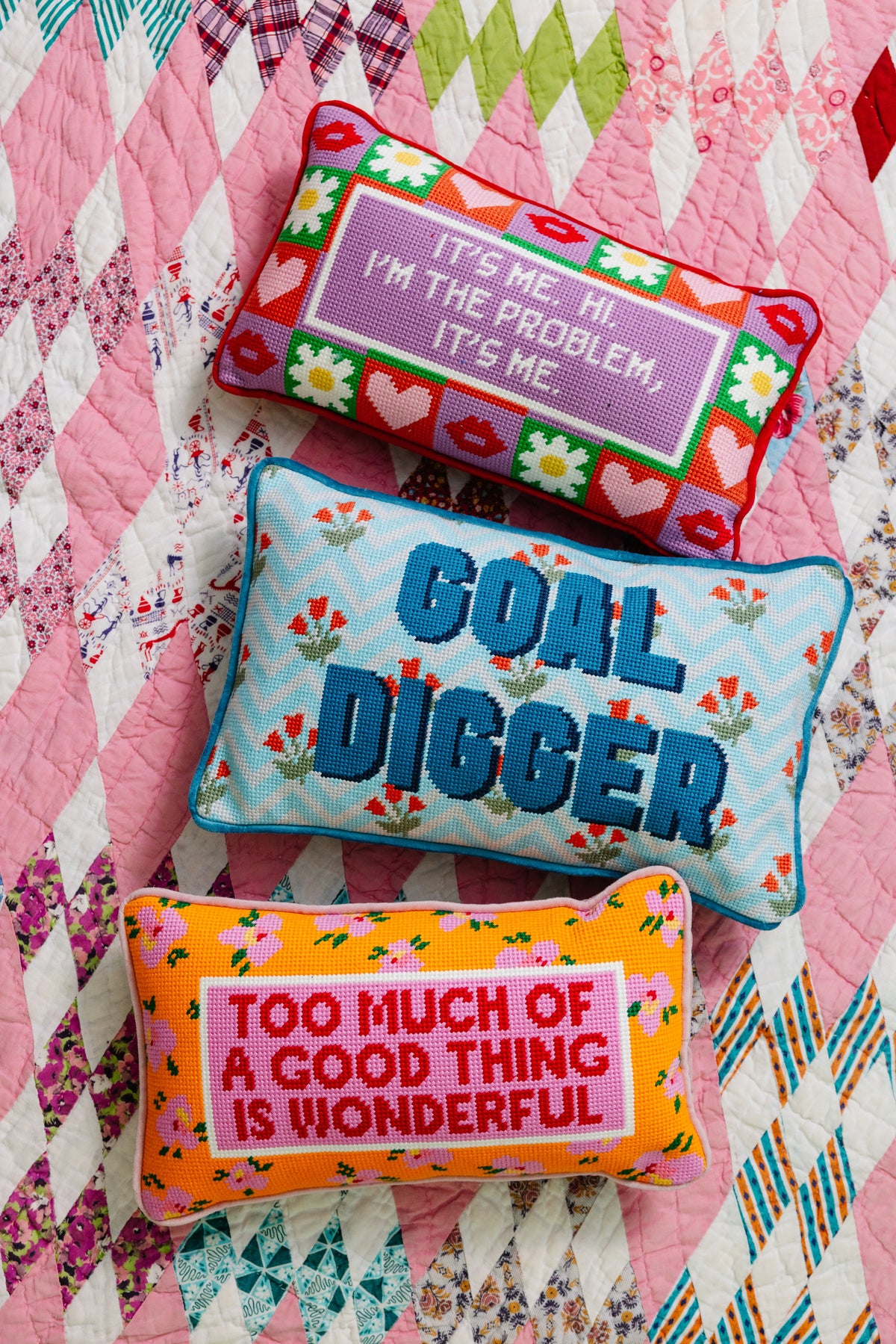 Goal Digger Needlepoint Pillow