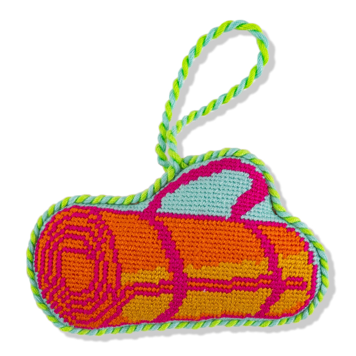 Needlepoint Icon Ornament - Yoga Mat