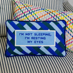 Eyes Resting Needlepoint Pillow