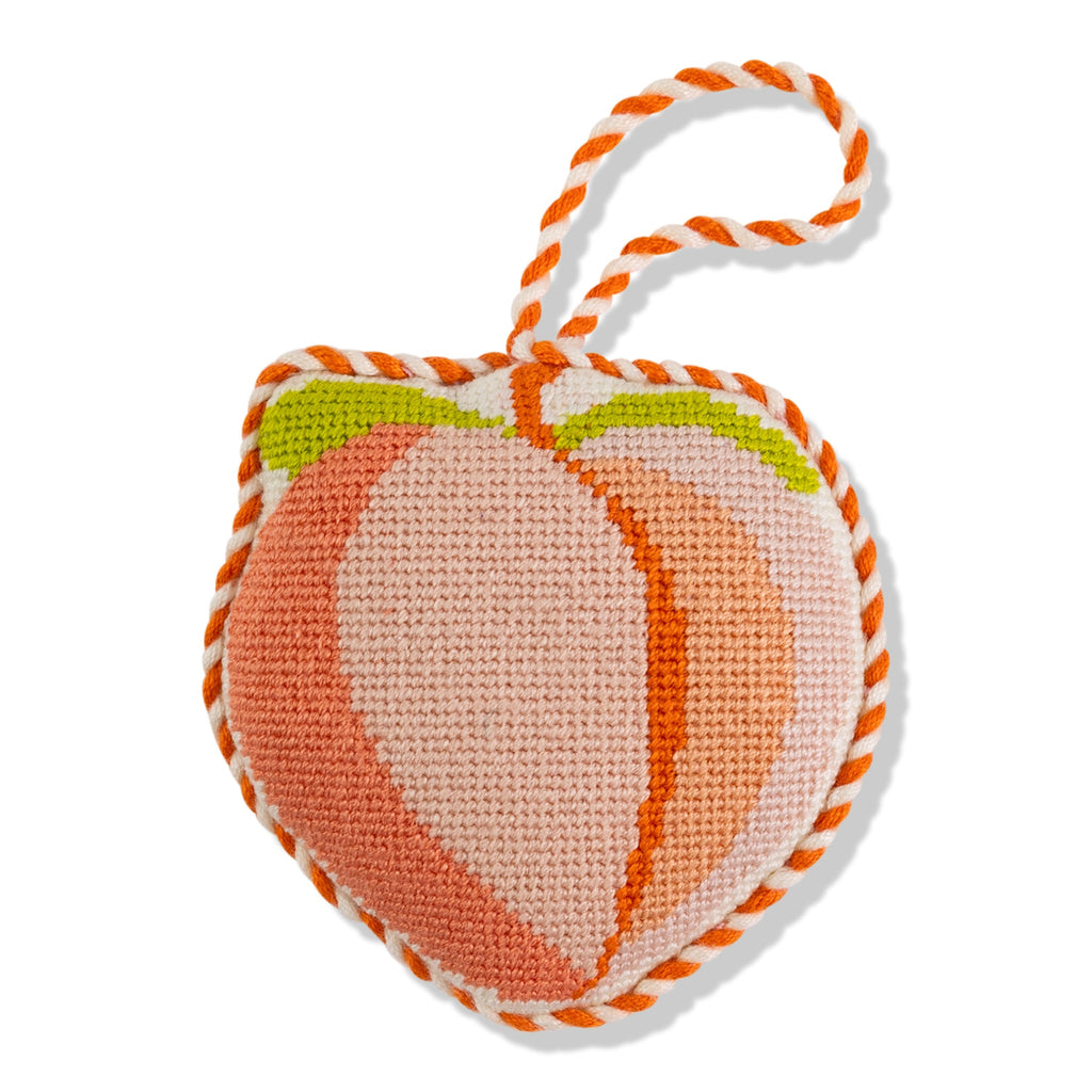 Needlepoint Icon Ornament - Peach