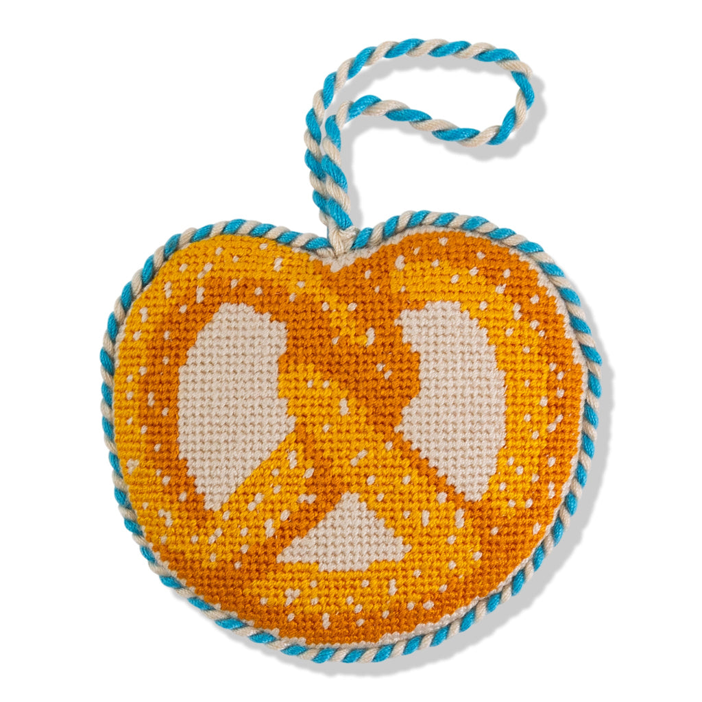 Needlepoint Icon Ornament - Pretzel