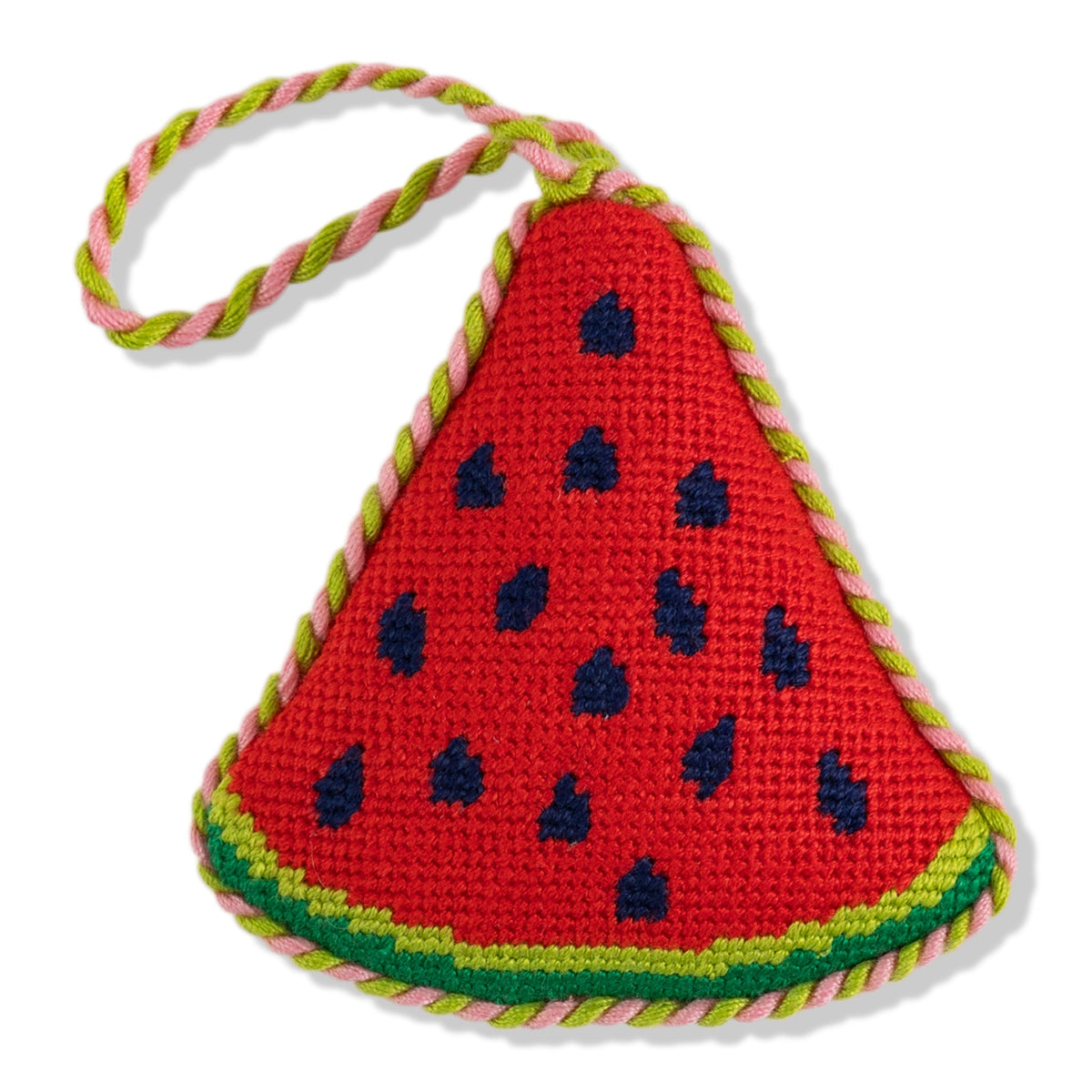 Needlepoint Icon Ornament - Watermelon