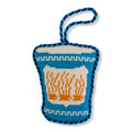 Needlepoint Icon Ornament - Coffee Cup