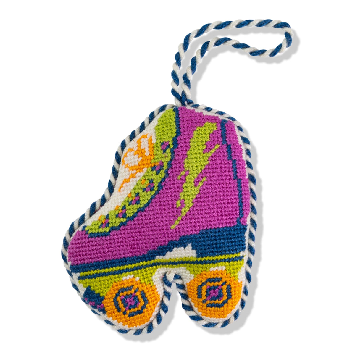 Needlepoint Icon Ornament - Retro Roller Skate