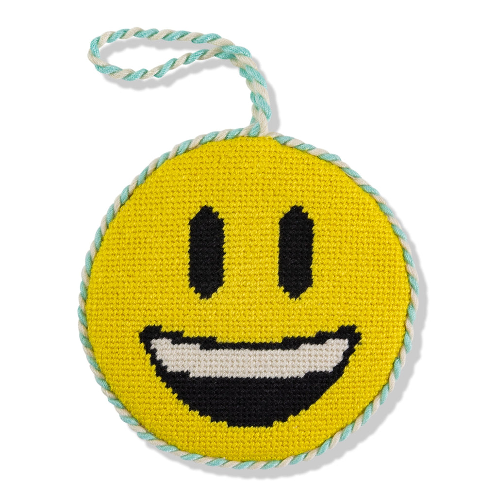 Needlepoint Icon Ornament - Smiley Face