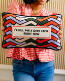 Good Coma Needlepoint Pillow