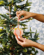 Needlepoint Icon Ornament - Peach