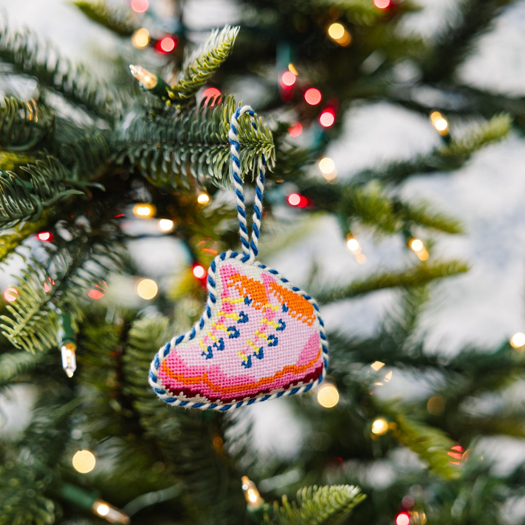 Needlepoint Icon Ornament - Snow Boots