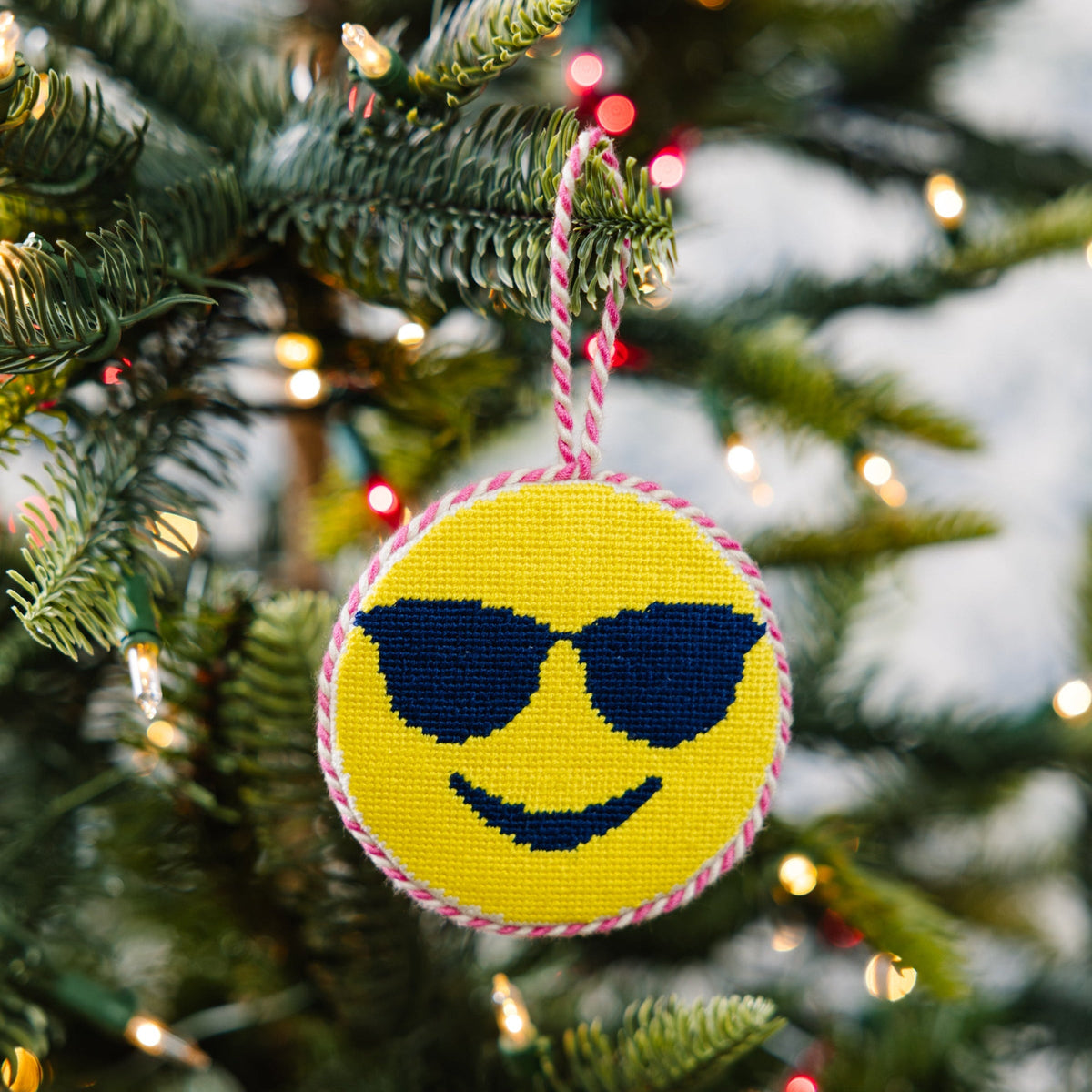 Needlepoint Icon Ornament - Cool Sunglass