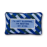 Eyes Resting Needlepoint Pillow