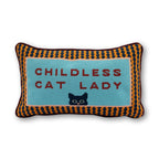 Childless Cat Lady Needlepoint Pillow