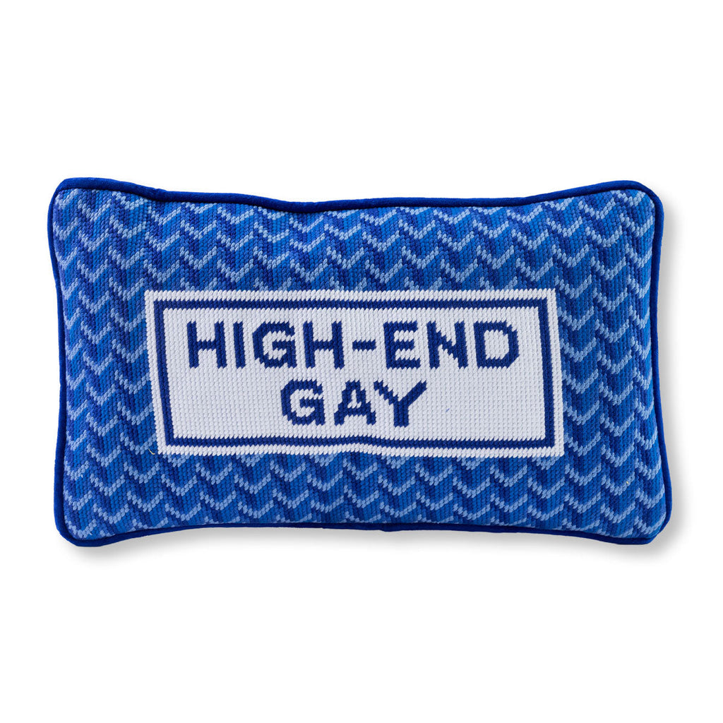 High End Gay Needlepoint Pillow