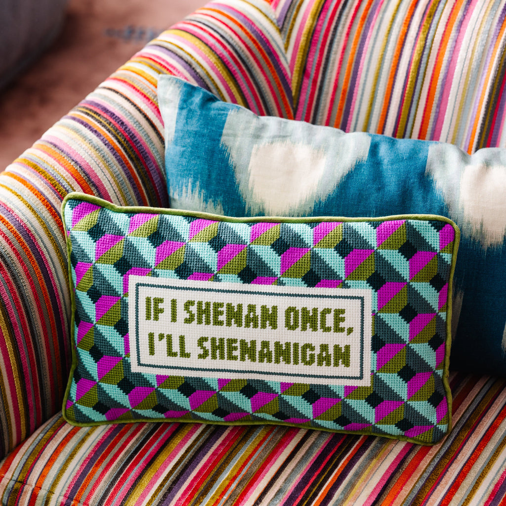 Shenanigans Needlepoint Pillow