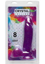 Crystal Jellies Dildo with Balls 8in - Purple