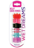 Pleasure Stars Jelly Cock Rings 6 Pack - Assorted Colors