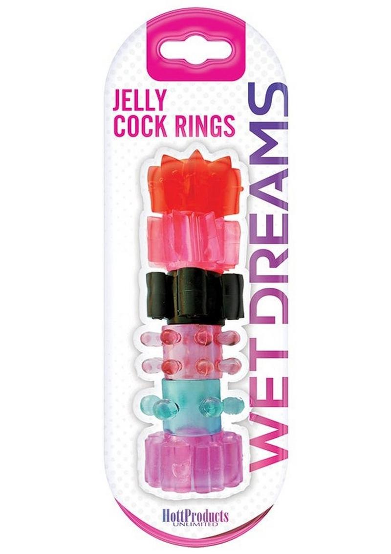 Pleasure Stars Jelly Cock Rings 6 Pack - Assorted Colors