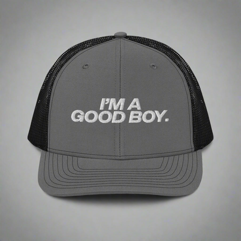 I’M A Good Boy Trucker Hat - Graphite / Black