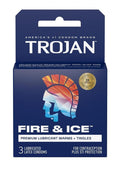 Trojan Condom Pleasures Fire & Ice Dual Action Lubricant 3 Pack