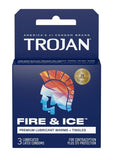Trojan Condom Pleasures Fire & Ice Dual Action Lubricant 3 Pack