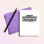 No Signs of Regret Yet Funny Anniversary Card