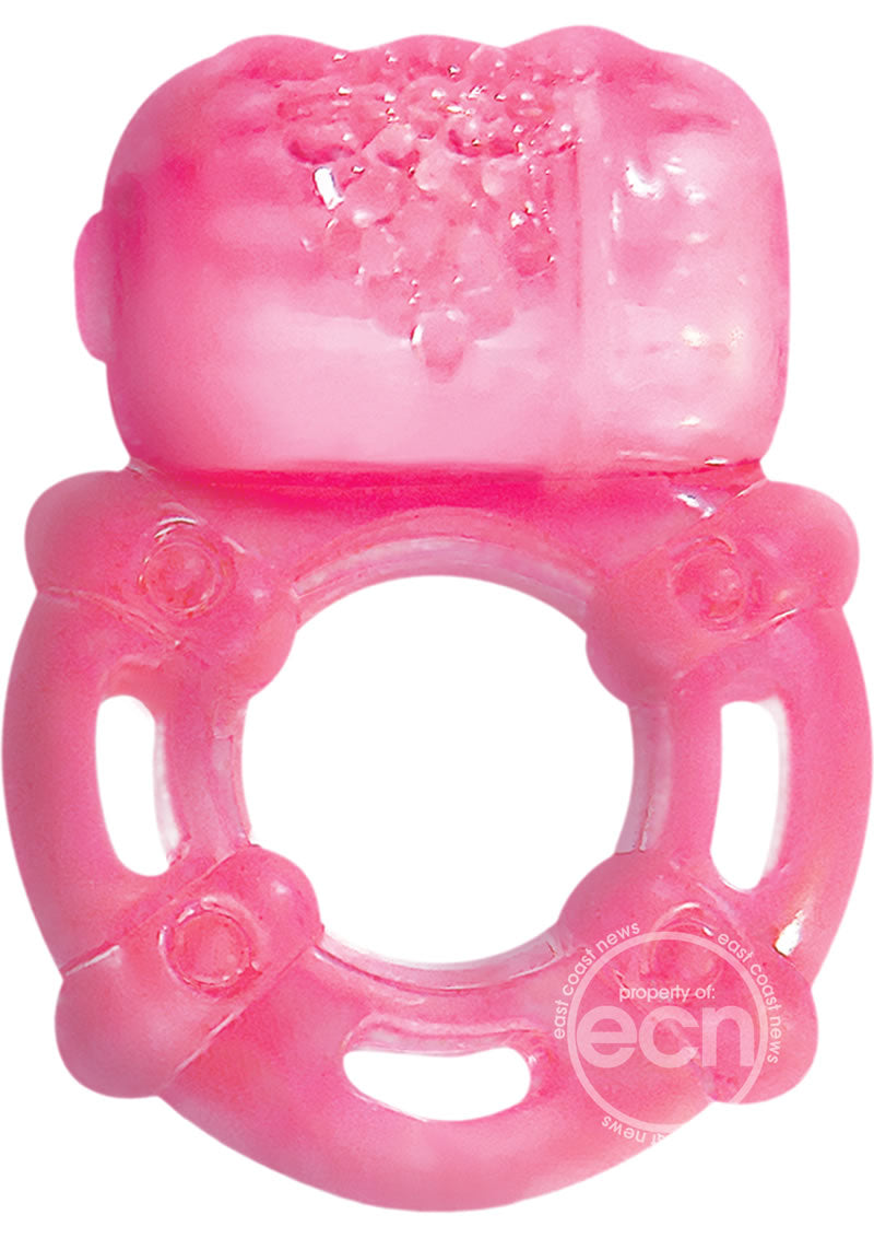 Super Stud Orgasmic Vibrating Silicone Cock Ring Waterproof - Magenta