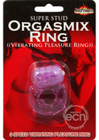 Super Stud Orgasmic Vibrating Silicone Cock Ring Waterproof - Purple