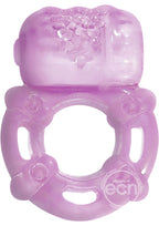 Super Stud Orgasmic Vibrating Silicone Cock Ring Waterproof - Purple
