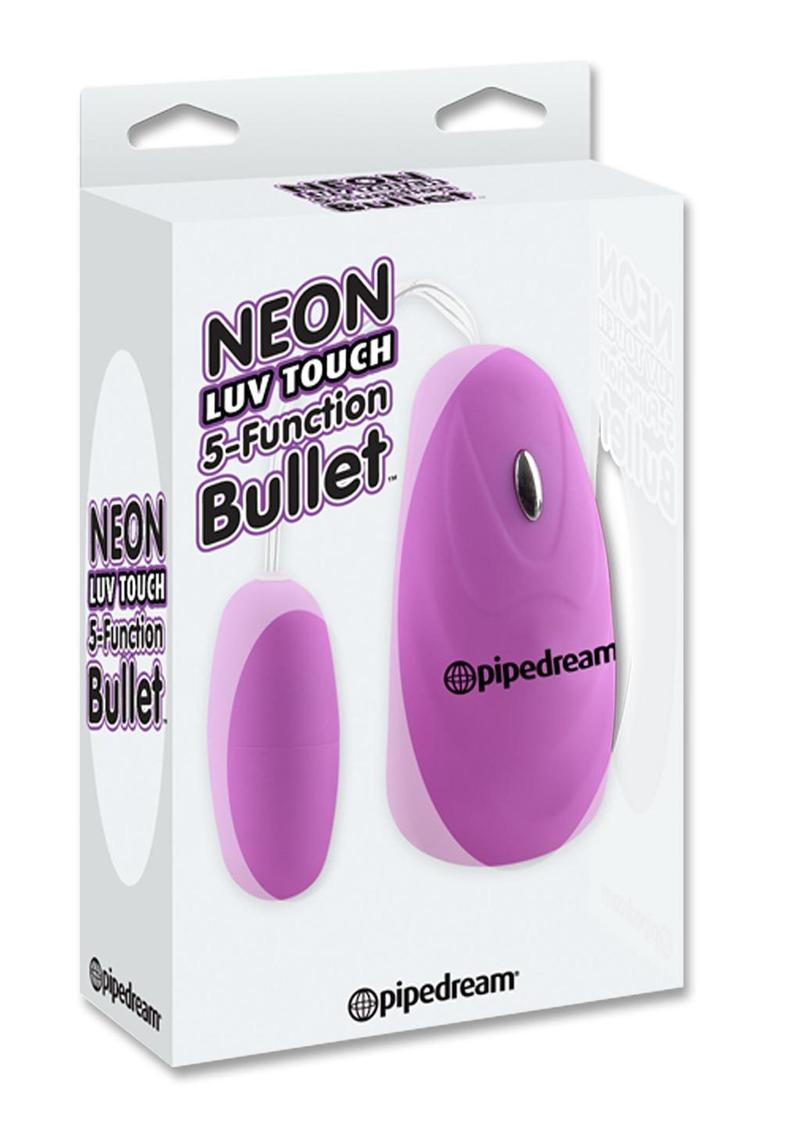 Neon Luv Touch Bullet Vibrator with Wired Remote Control - Purple