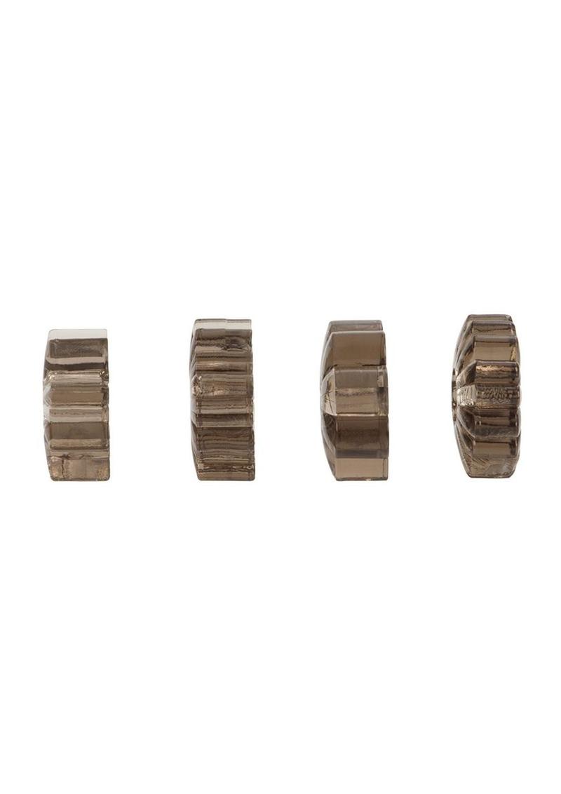 Basic Essentials Super Stretchy Enhancer Cock Rings - Smoke
