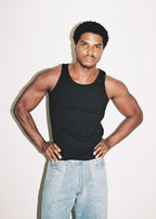 Dominic Albano Ribbed Cotton Tank - Black