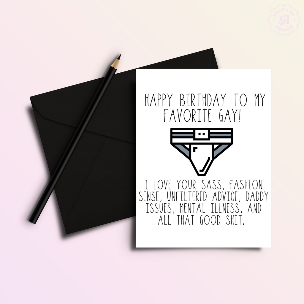 Happy Birthday to my Favorite Gay Birthday Card