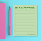 An ADHD Checklist - Snarky & Colorful Notepad