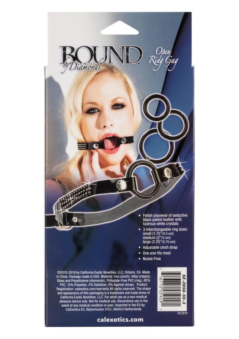 Bound By Diamonds Open Ring Gag - Black