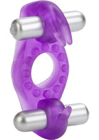 Couple's Enhancers Rocking Rabbit Vibrating Cock Ring with Clitoral Stimulation - Purple