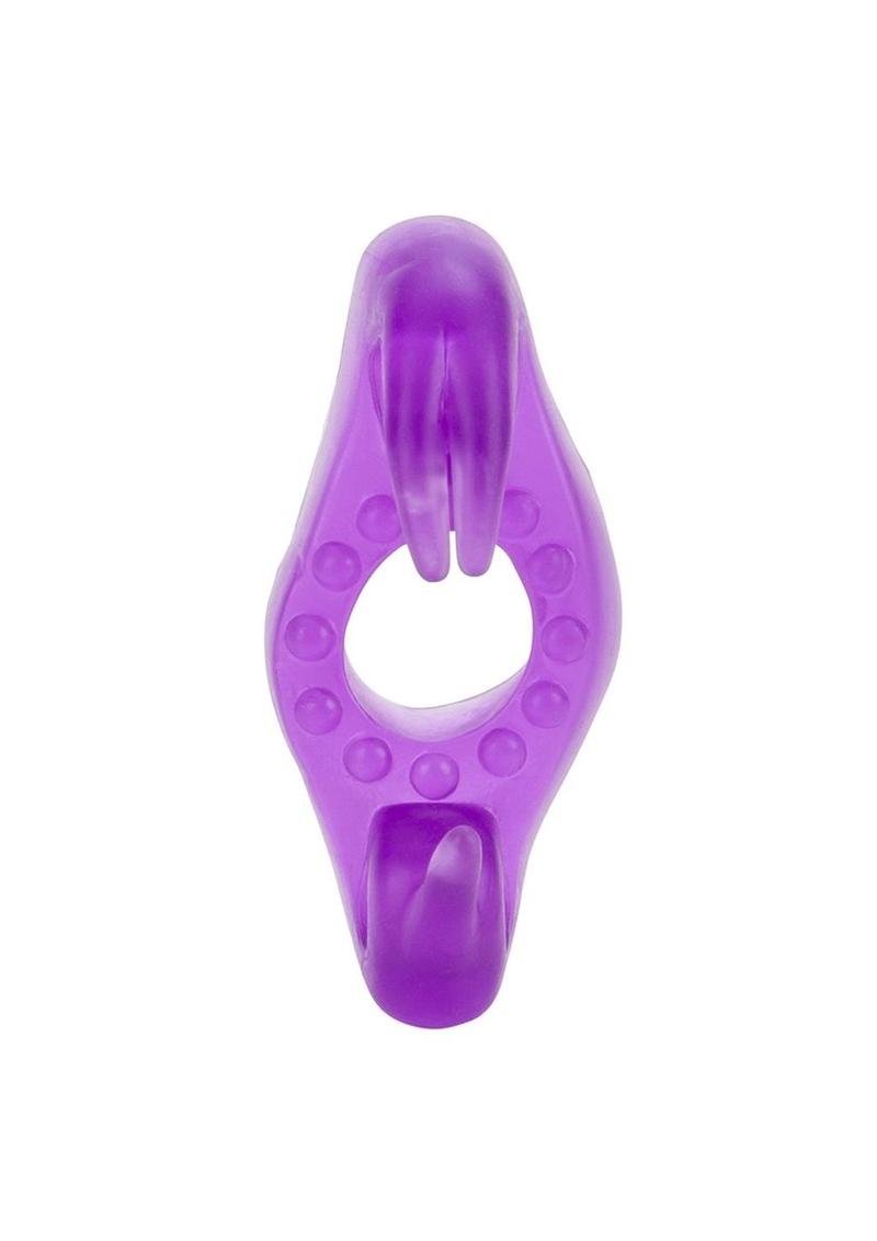 Couple's Enhancers Rocking Rabbit Vibrating Cock Ring with Clitoral Stimulation - Purple
