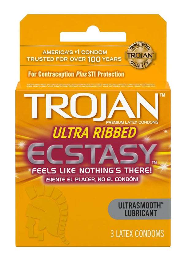Trojan Condom Stimulations Ecstasy Lubricated 2 Pack