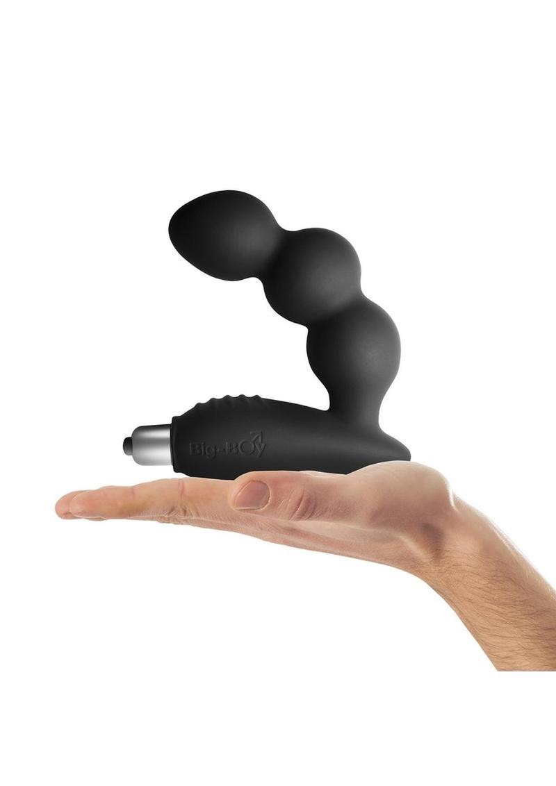 Big Boy Silicone Prostate and Perineum Massager Vibrator - Black