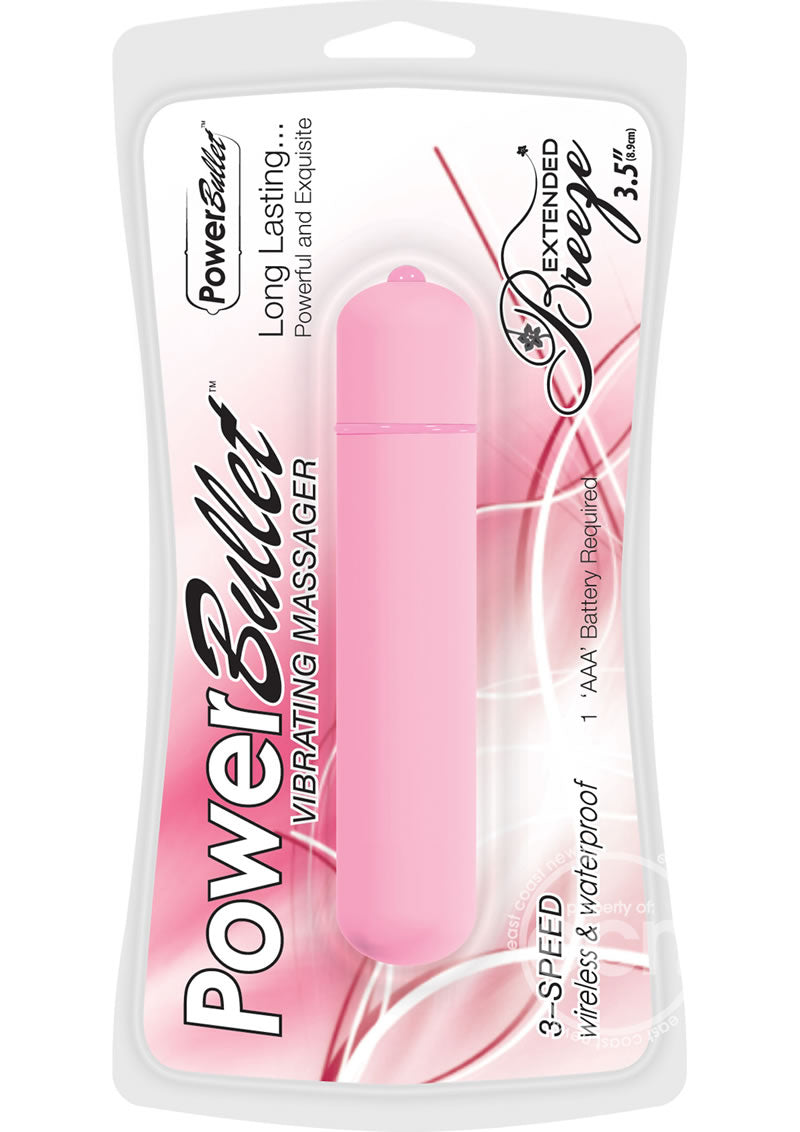 PowerBullet Extended Breeze Vibrating Bullet - Pink