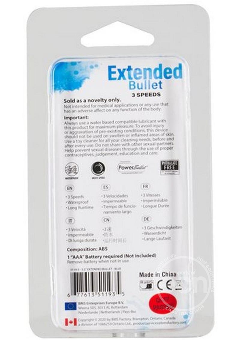 PowerBullet Extended Breeze Vibrating Massager Bullet - Teal