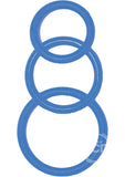 Super Silicone Cock Rings (3 Pack) - Blue