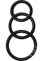 Super Silicone Cock Rings (3 Pack) - Black