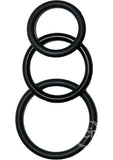 Super Silicone Cock Rings (3 Pack) - Black