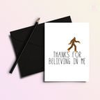 Thanks for Believing in Me (Yeti) | Funny Thank You Card