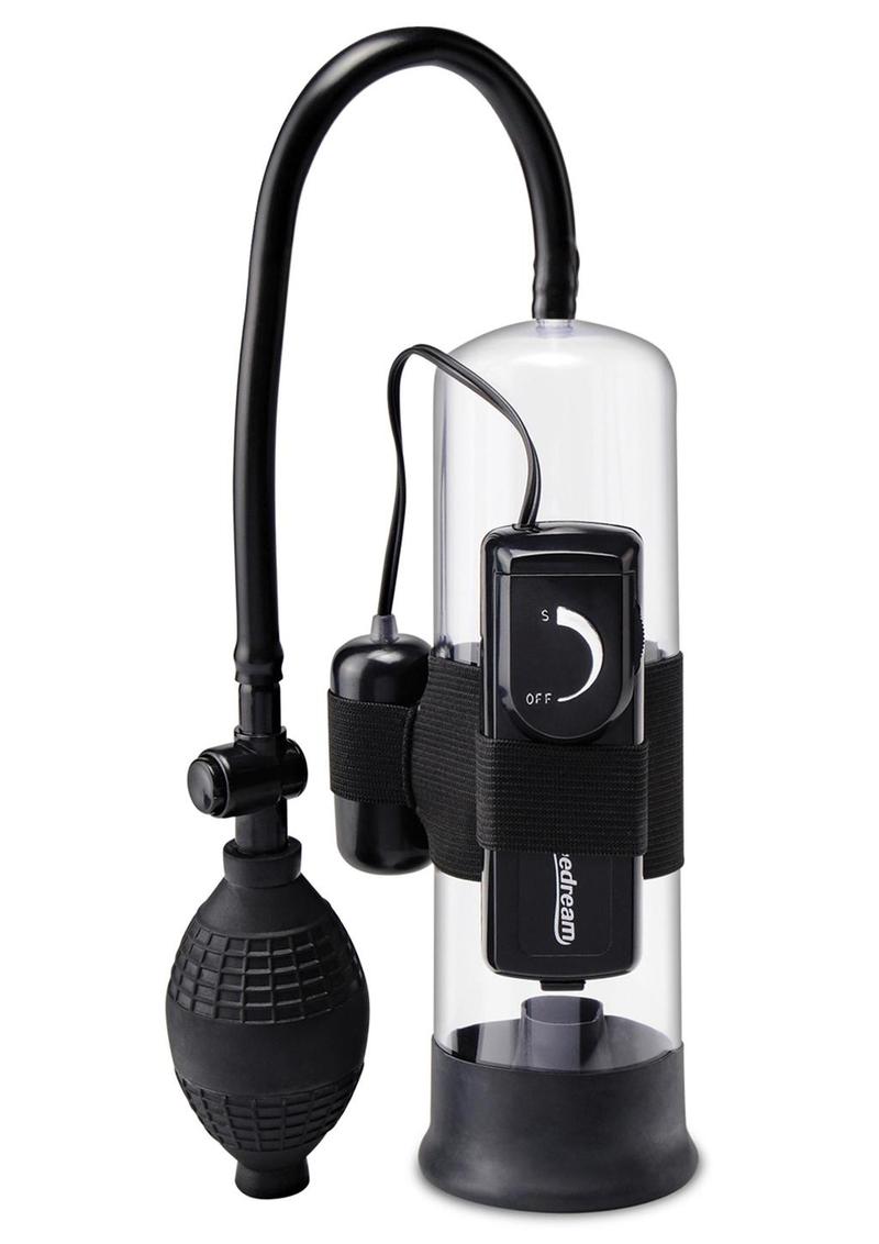 Pump Worx Beginner's Vibrating Pump Advanced Penis Enlargement System - Clear and Black