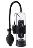 Pump Worx Beginner's Vibrating Pump Advanced Penis Enlargement System - Clear and Black